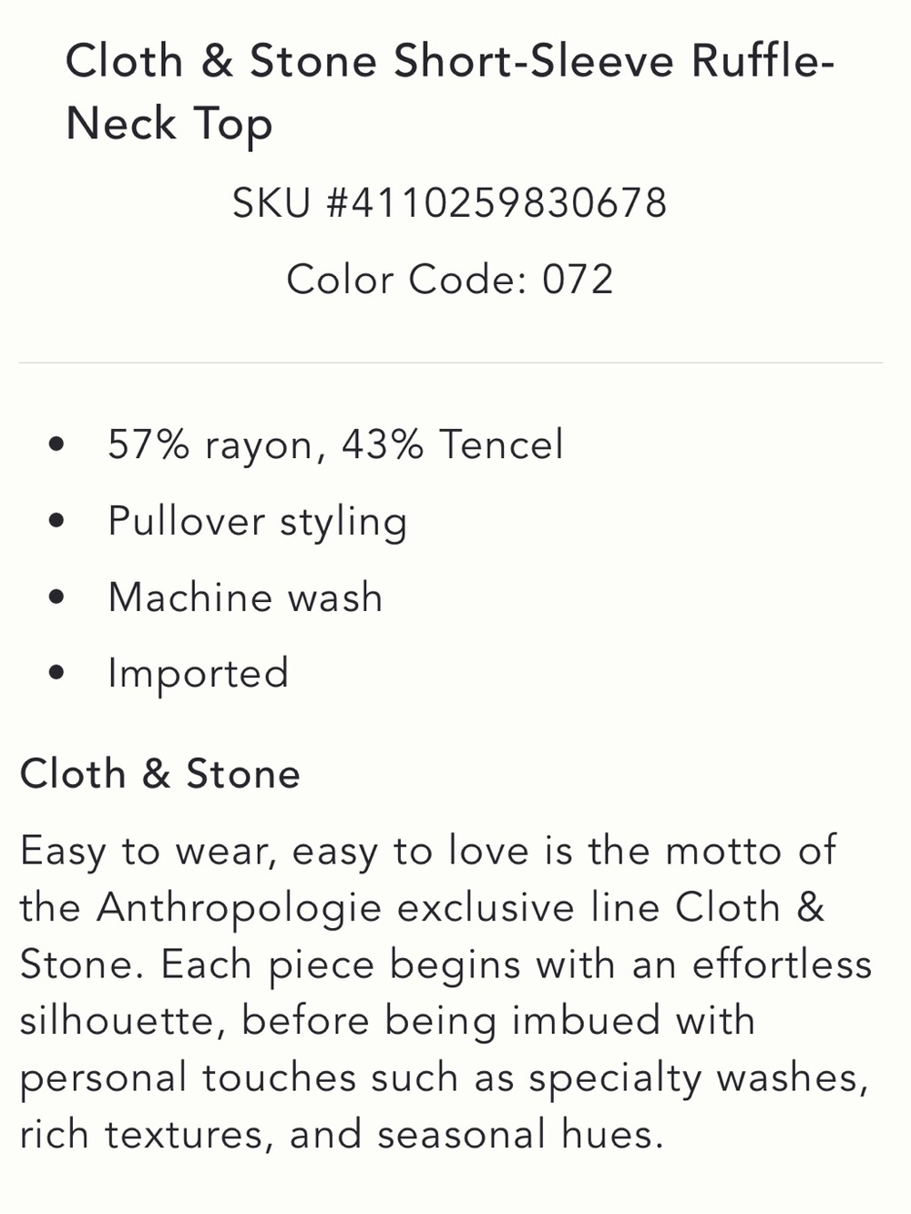 Cloth & Stone Ruffle-Neck Top - Picture 2 of 6